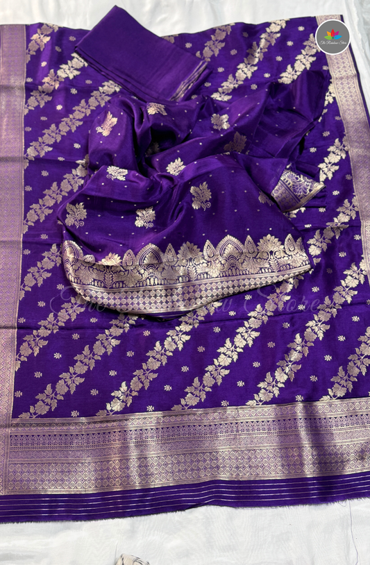 3 Pcs Pure Mushru Salwar Material – Purple (Unstitched)