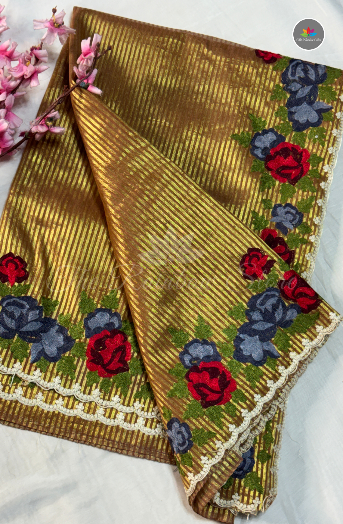 Tissue Saree - Antique Gold
