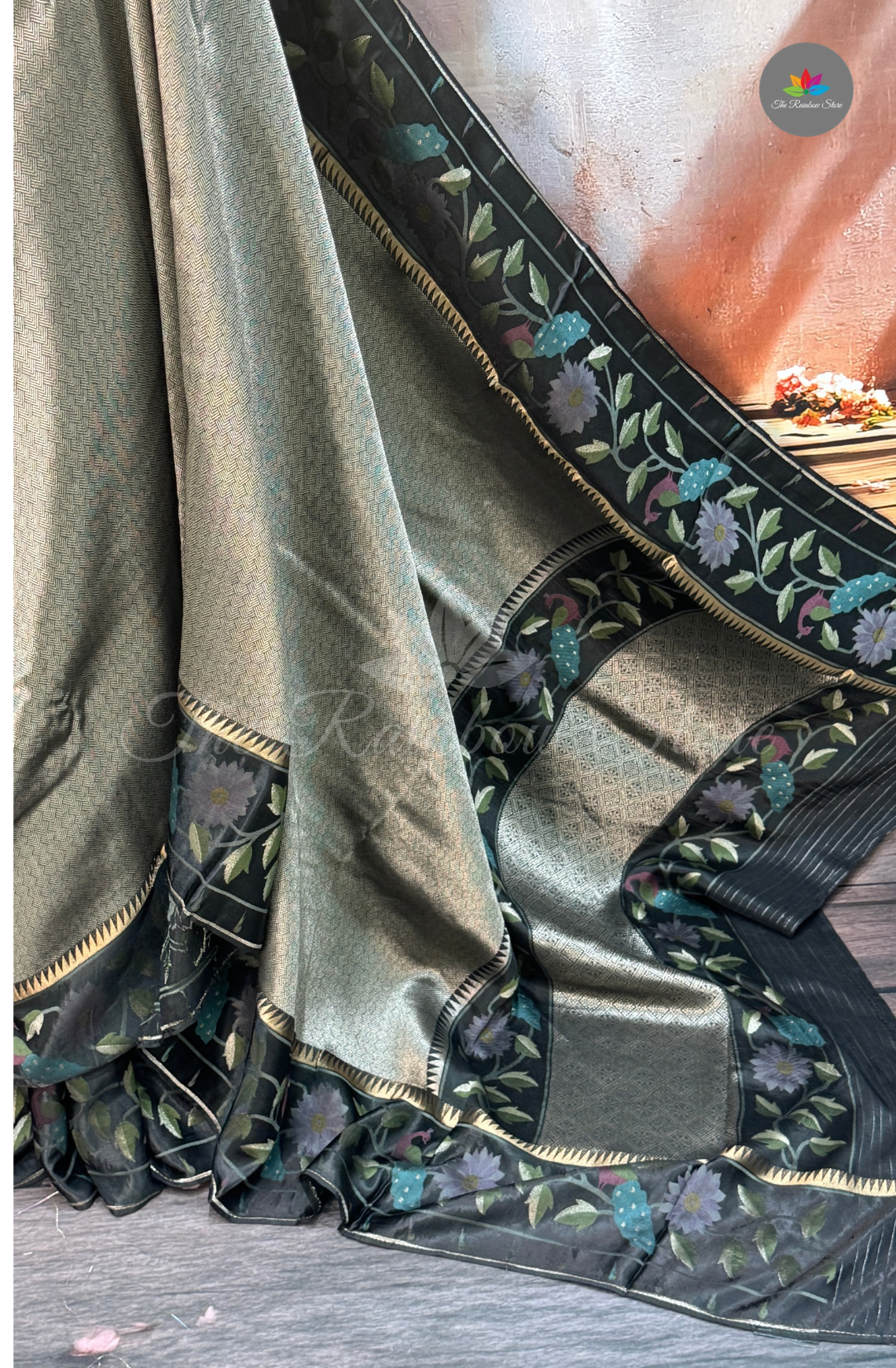Brocade Pattu Saree - Sage Green