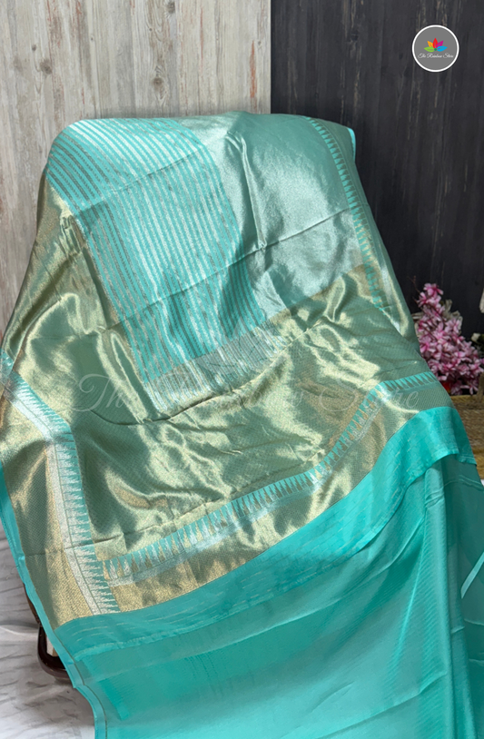 Banarasi Brocade Tissue Saree - Aqua Green