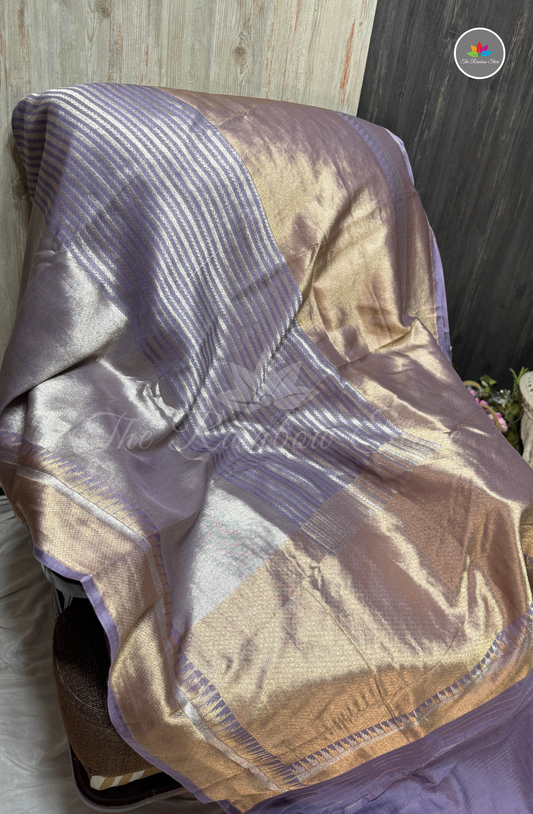 Banarasi Brocade Tissue Saree - Lavender