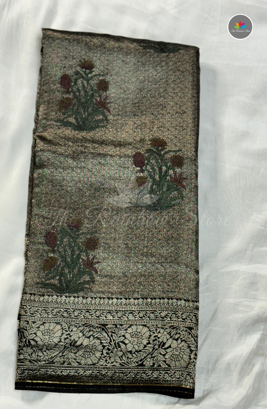 Banarasi Tissue Brocade Saree - Black