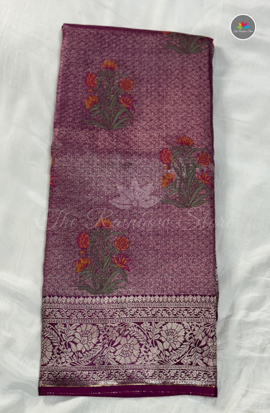 Banarasi Tissue Brocade Saree - Purple