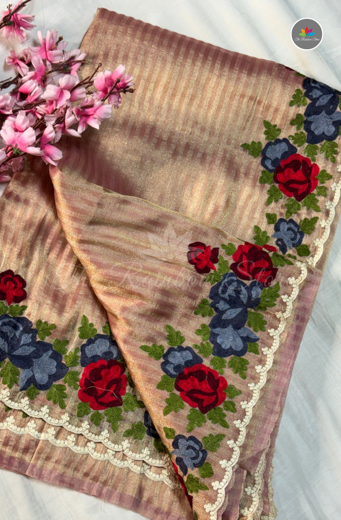 Tissue Saree - Blush Pink