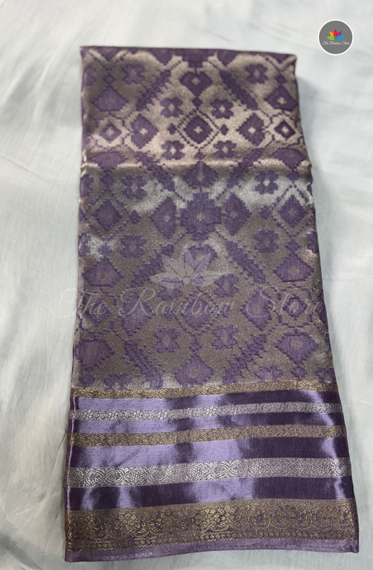 Brocade Patola Tissue Saree - Lavender