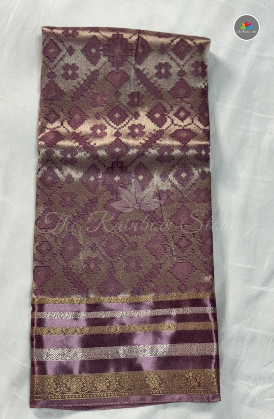 Brocade Patola Tissue Saree - Mauve Pink