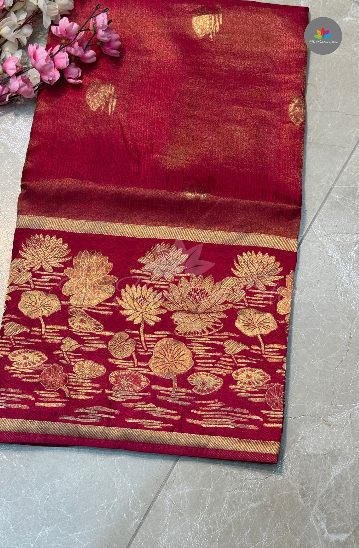 Banarasi Tissue Saree - Deep Magenta