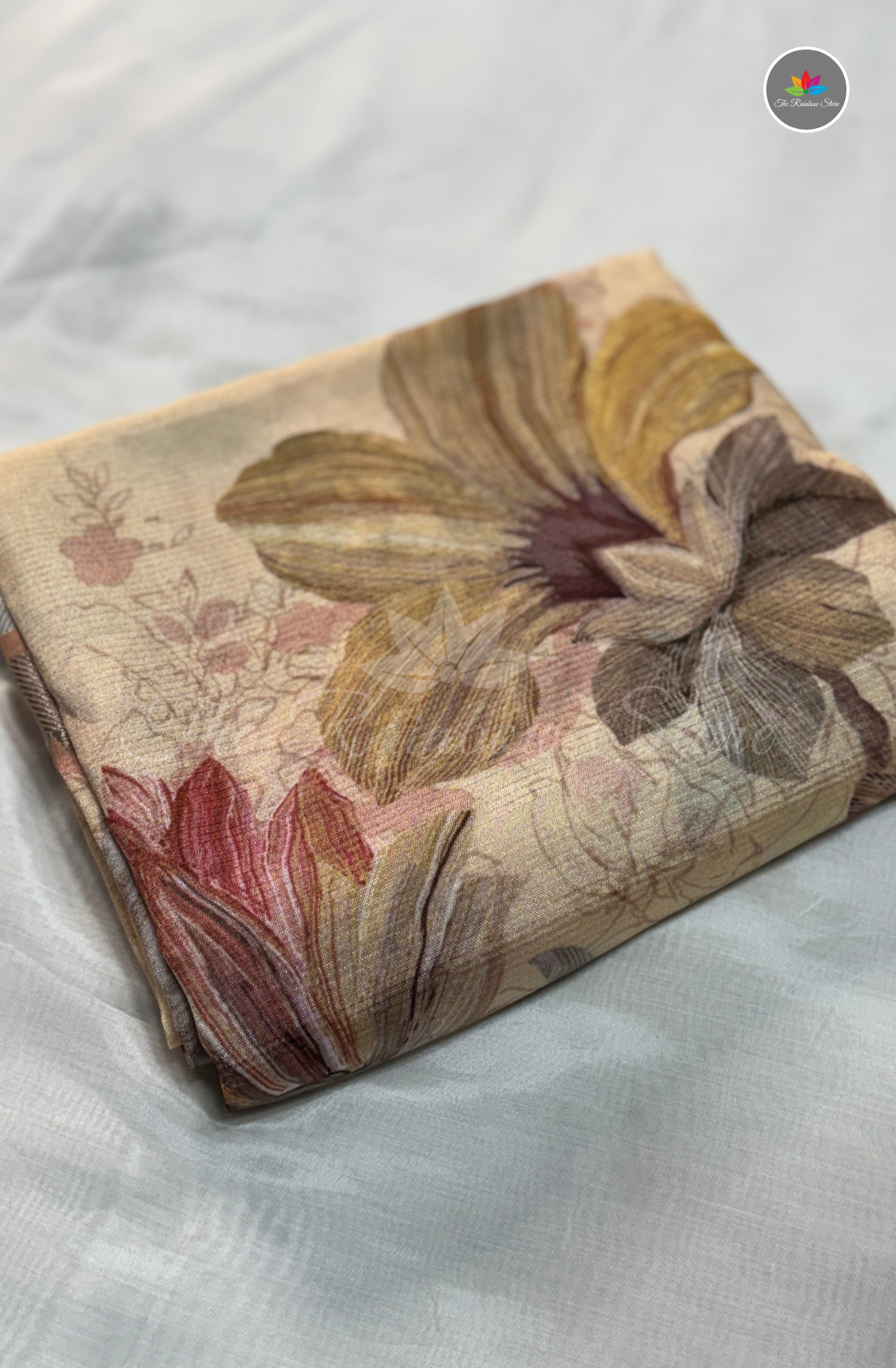 Floral Mangalagiri Pattu Saree - Peach