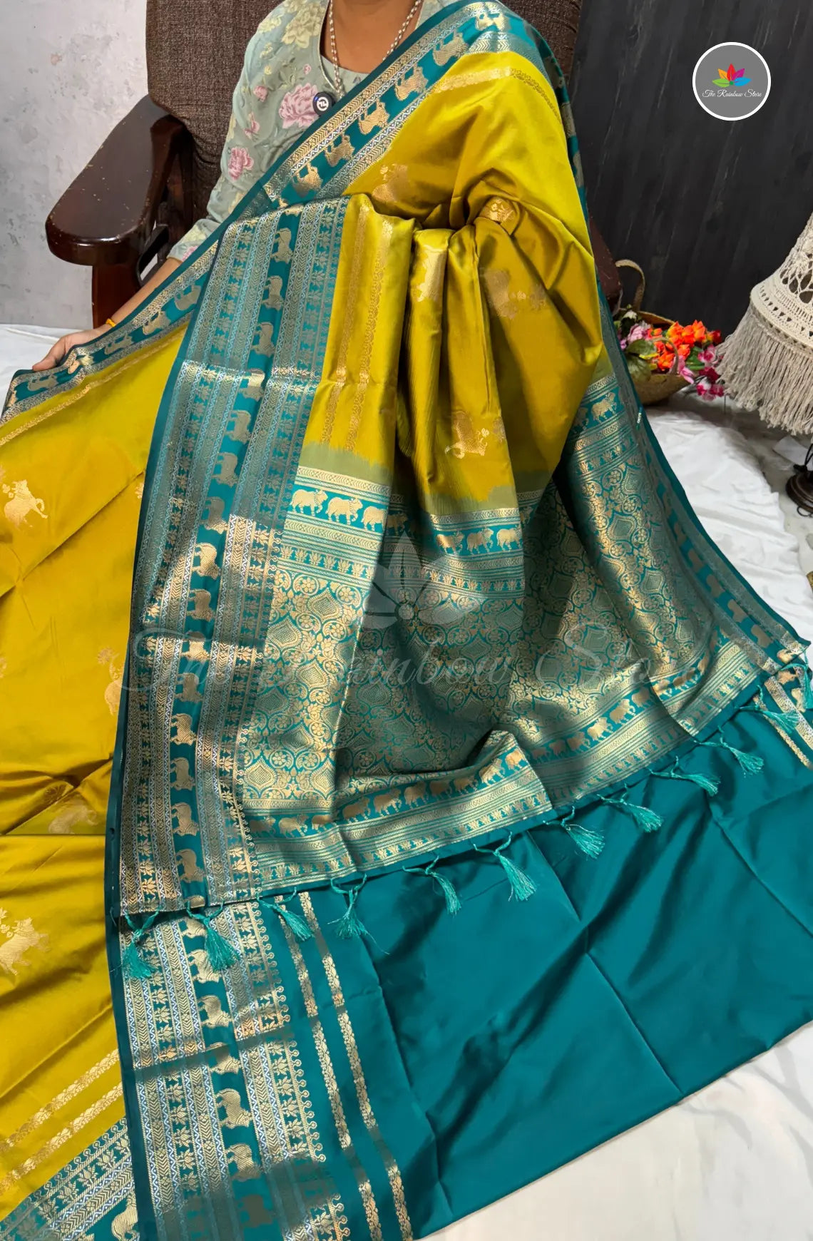 Handloom Kanchi Soft Silk Saree - Yellow