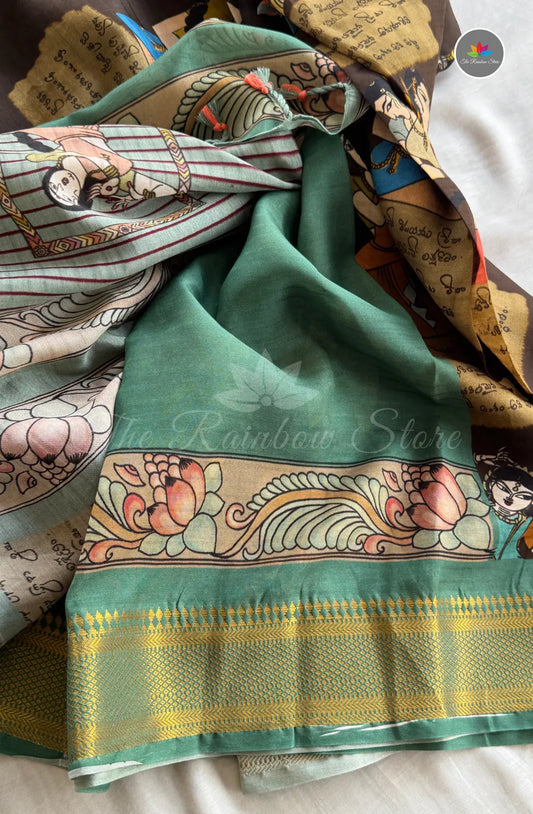 Vintage Handloom Pattu Silk - Coffee Brown