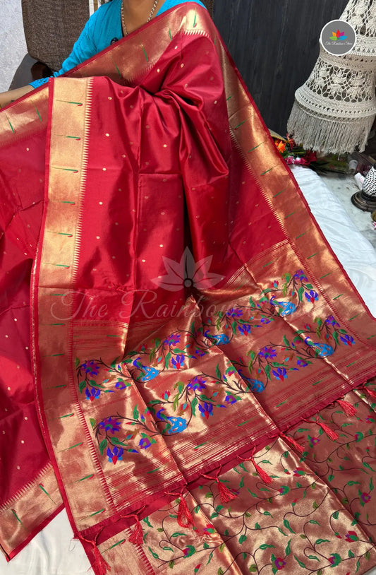 Pure Handloom Soft Silk - Red
