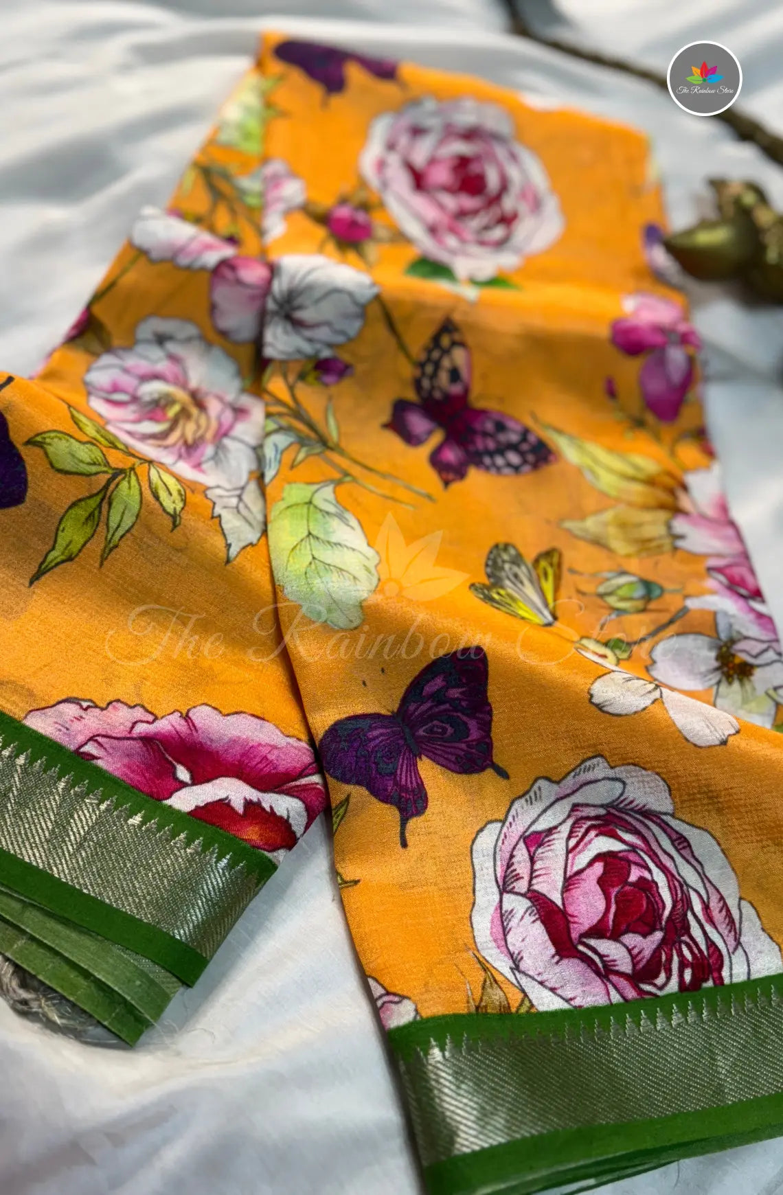 Premium Mangalagiri Pattu with Small Border - Mustard Yellow