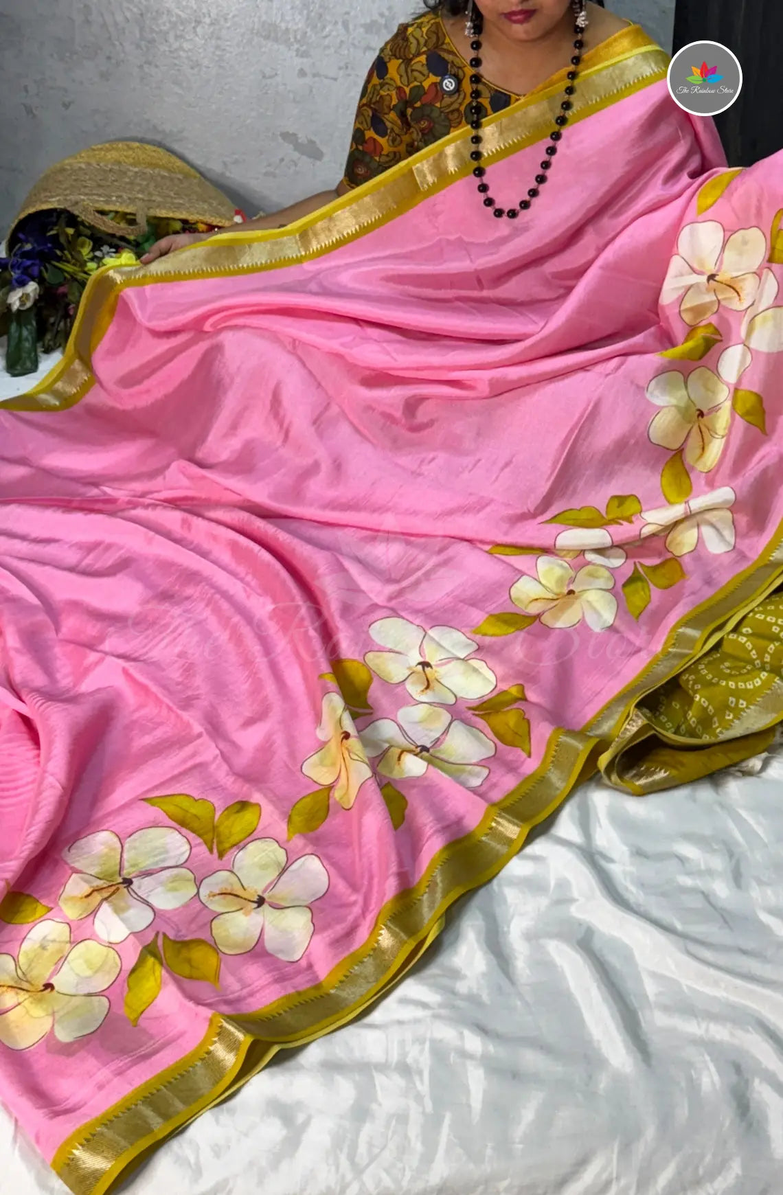 Premium Mangalagiri Pattu With Small Border - Pink