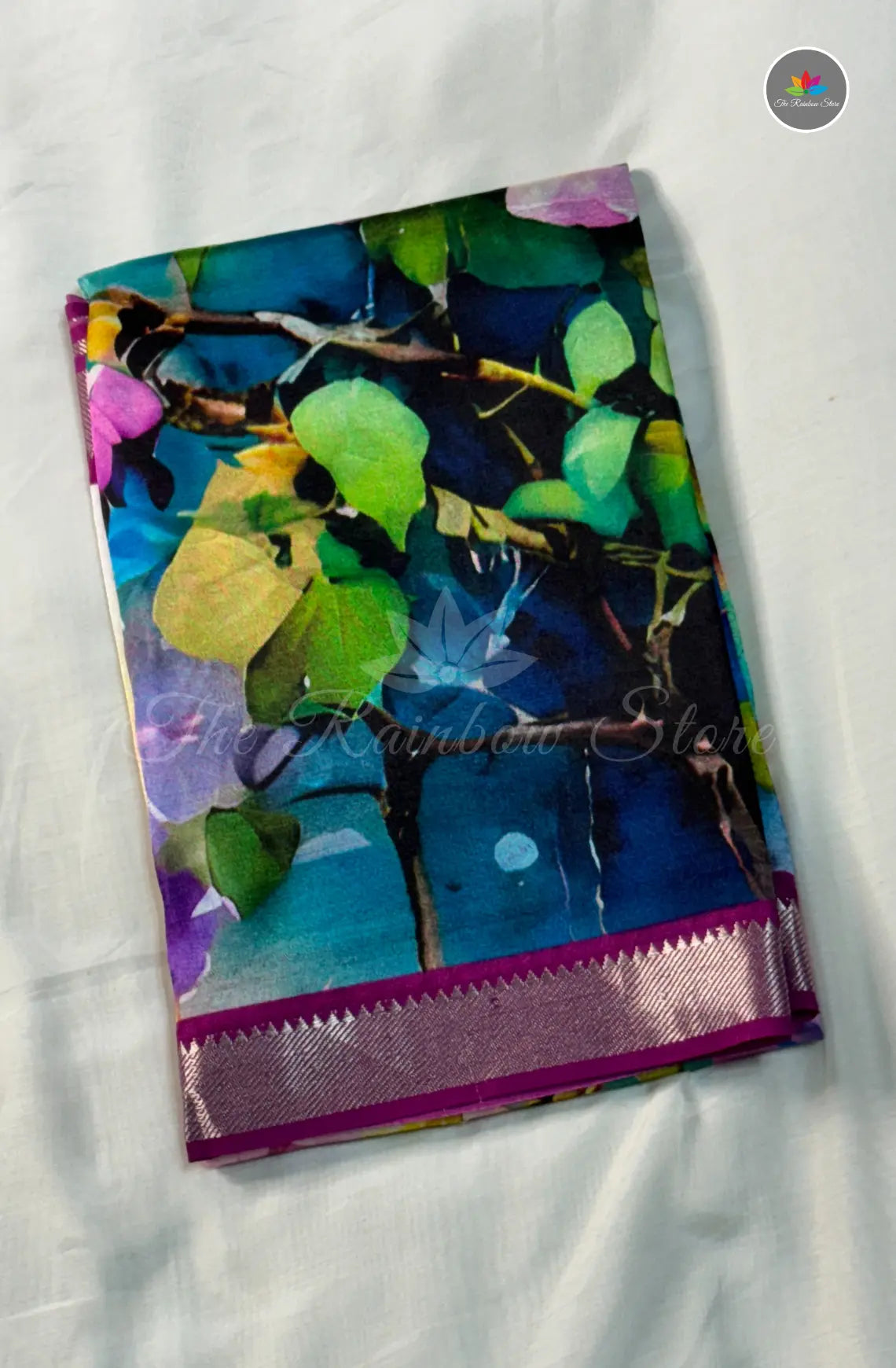 Premium Mangalagiri Pattu with Small Border - Violet