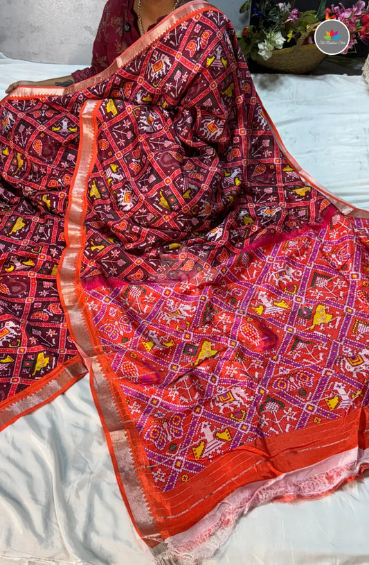 Premium Mangalagiri Pattu with Small Border - Maroon