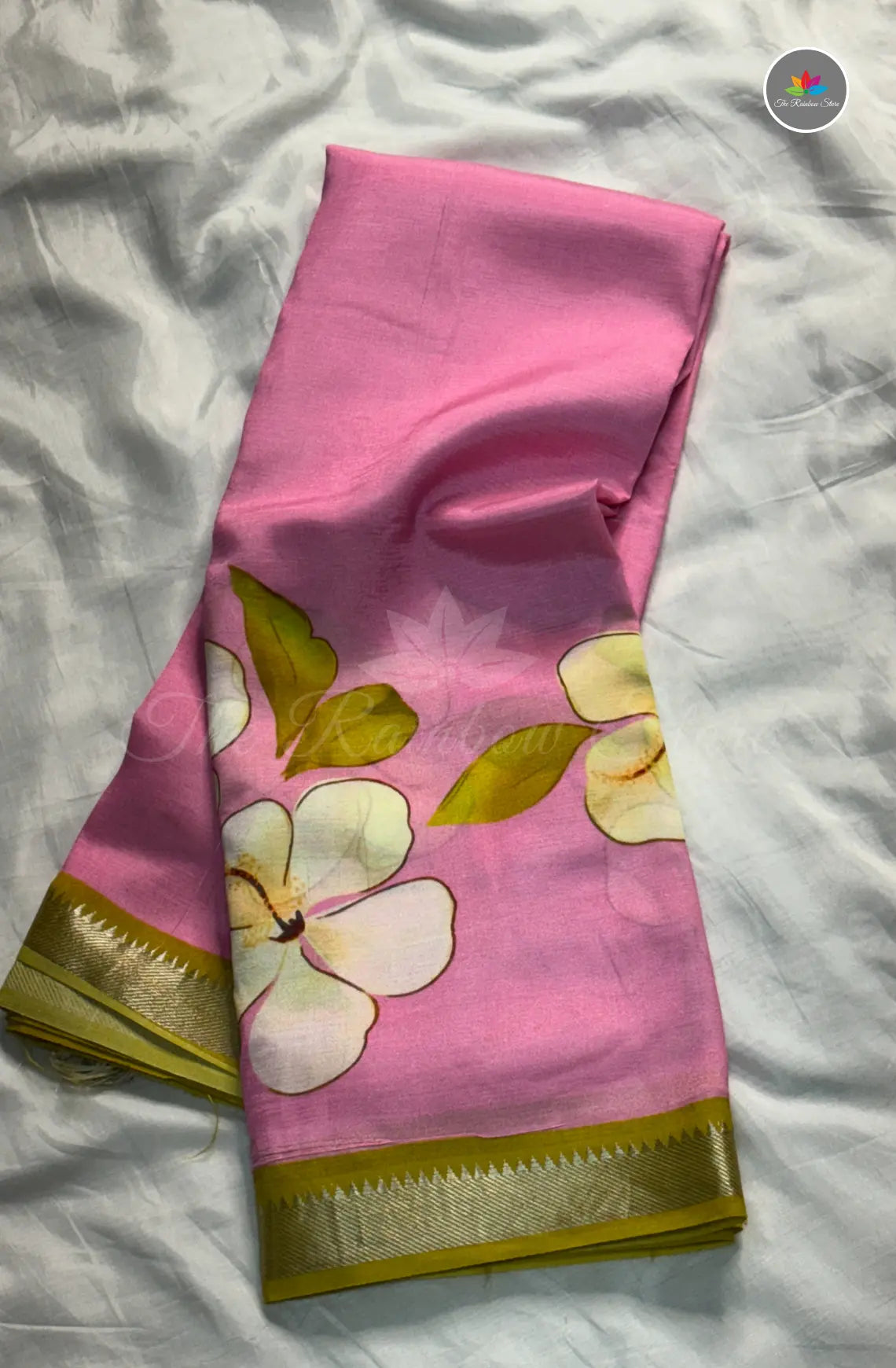 Premium Mangalagiri Pattu With Small Border - Pink