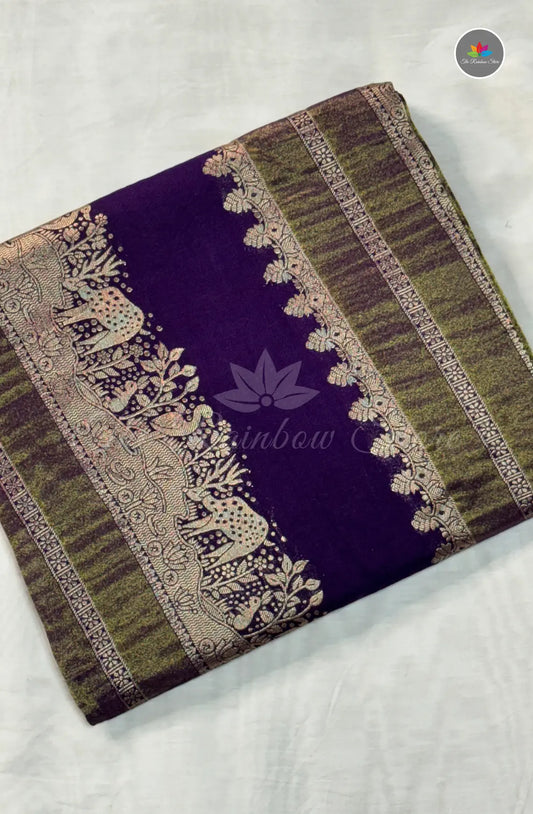 Mushru Silk Saree - Royal Purle
