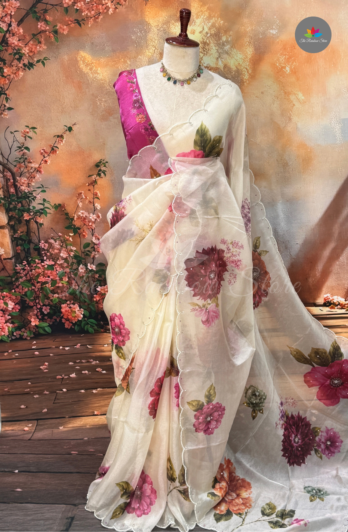Organza Tissue Saree - Off White