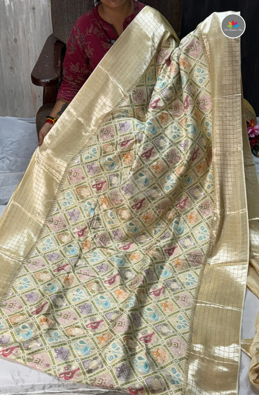 Pure Patola Saree - Cream