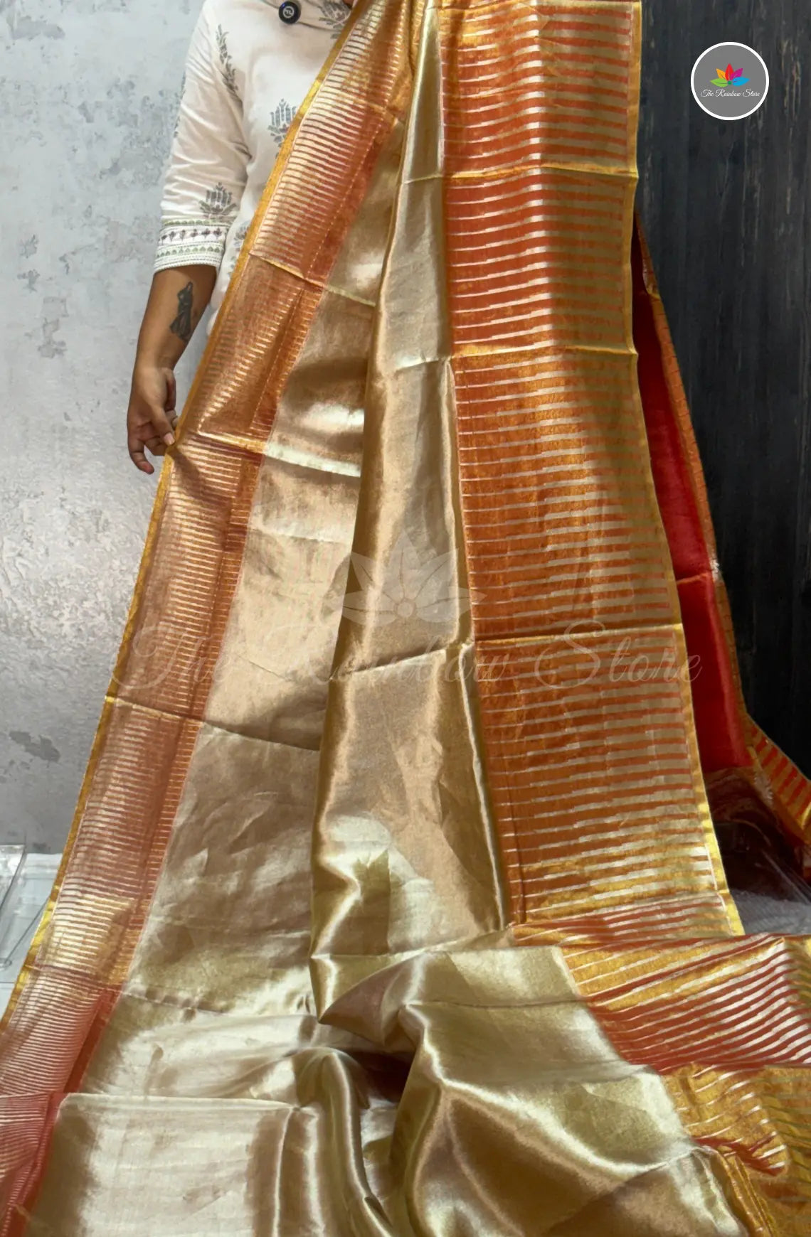 Premium Kanchi Tissue Pattu Saree - Beige