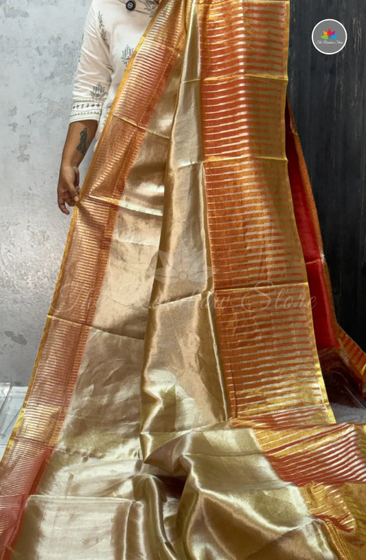 Premium Kanchi Tissue Pattu Saree - red