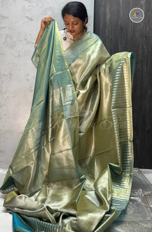 Premium Kanchi Tissue Pattu Saree - Blue