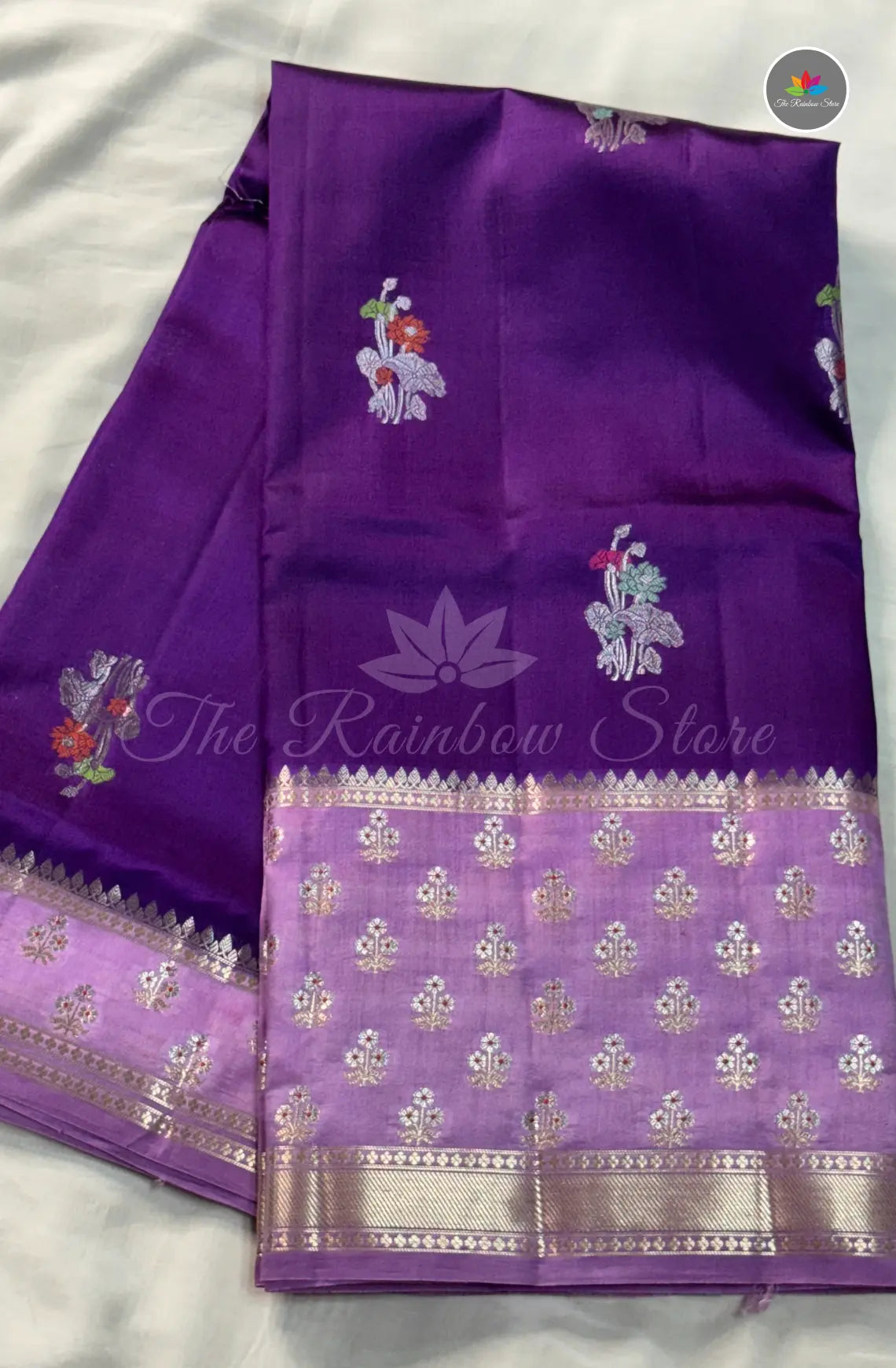 Premium Puna Silk Saree - Violet