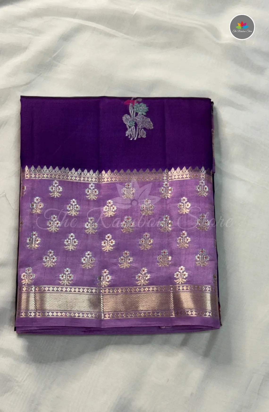Premium Puna Silk Saree - Violet