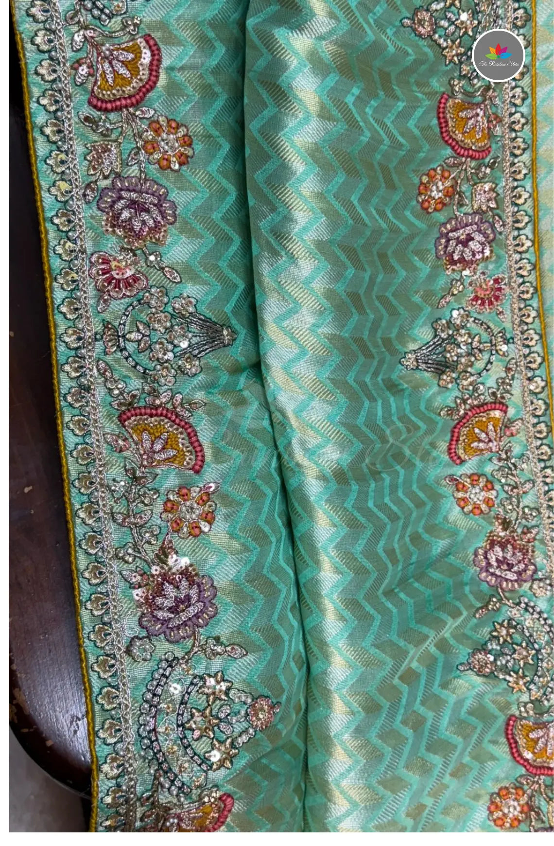 Premium Banarasi Designer Saree - Aqua Green