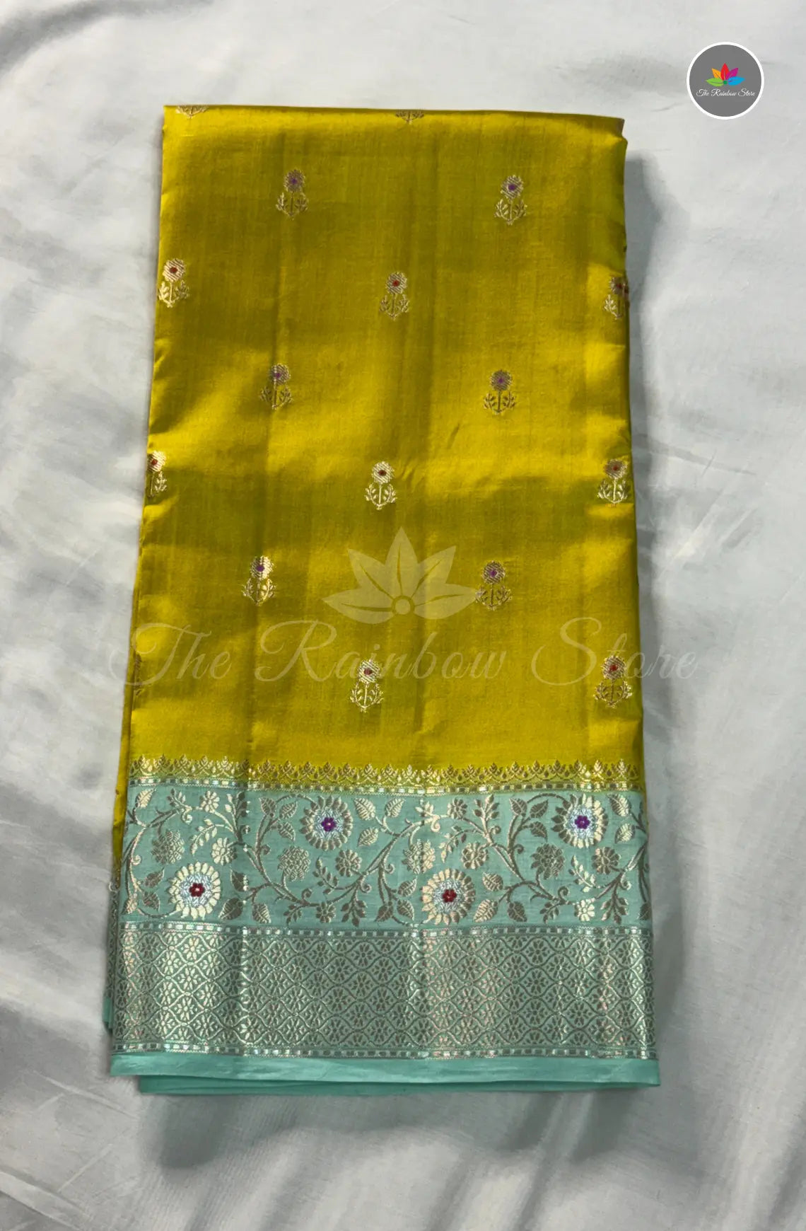 Premium Puna Silk Saree - Golden Yellow