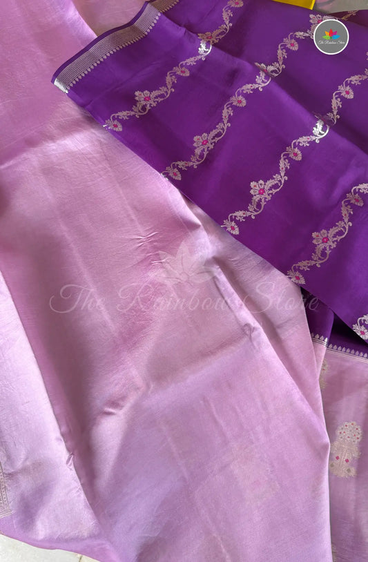 Pure Mango Puna Silk Saree - Violet