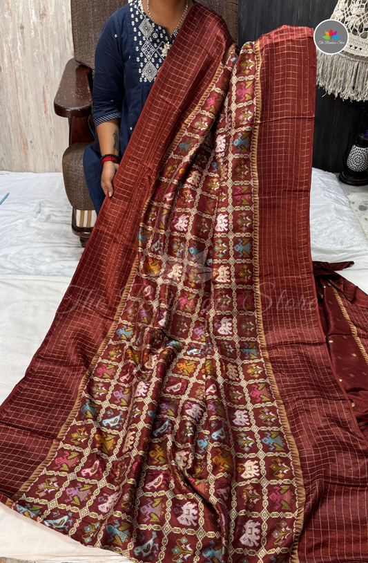 Pure Patola Saree - Maroon