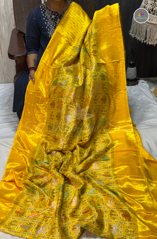 Pure Patola Saree - Radiant Mustard Yellow