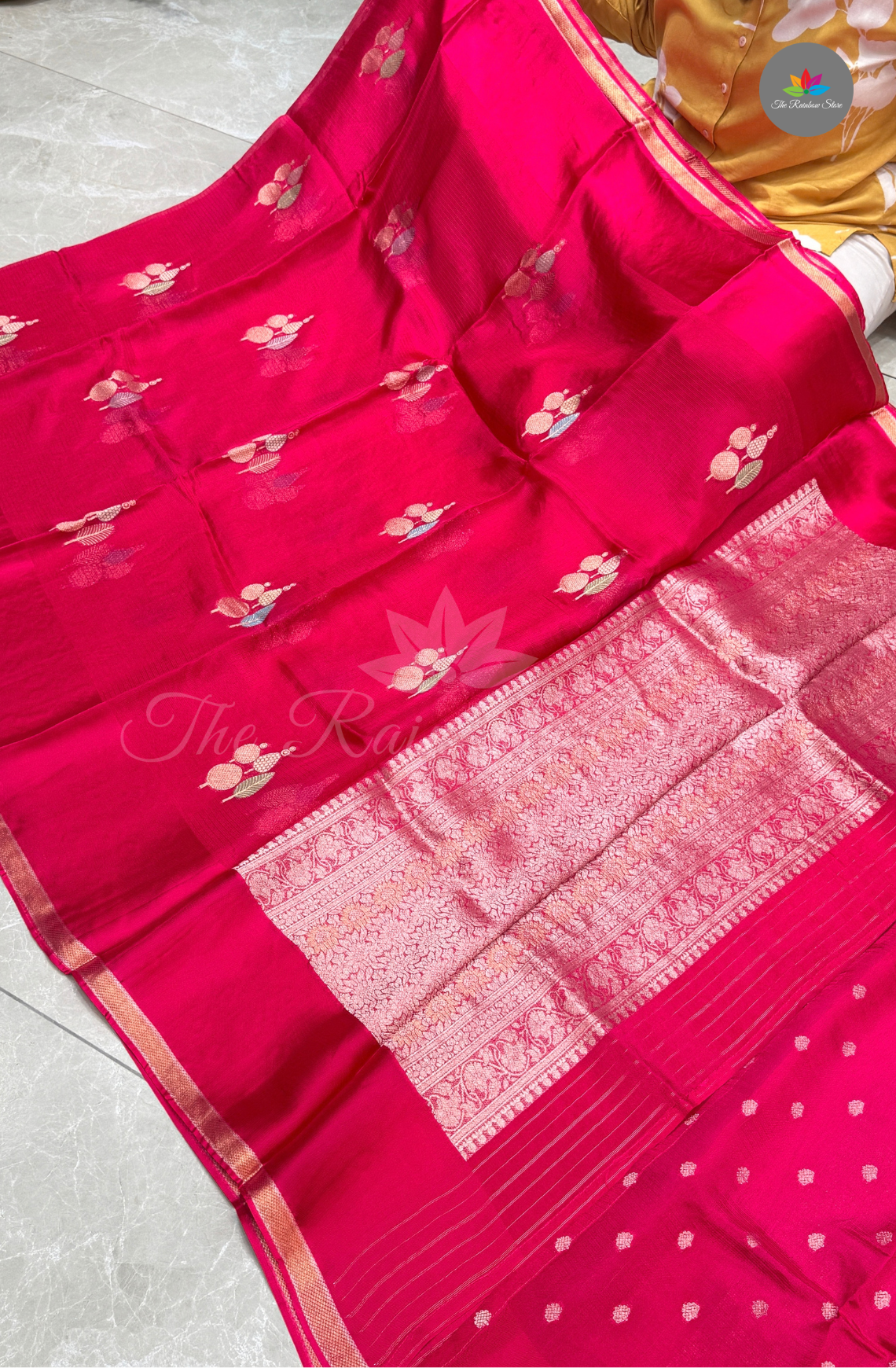 Manipur Kota Silk Saree - Rani Pink