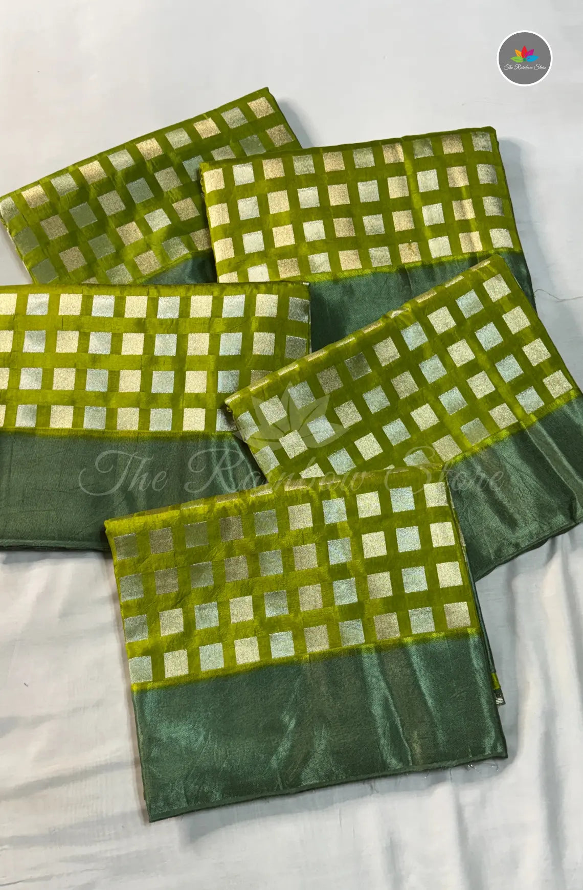 Raw Mango Silk Saree - Parrot Green