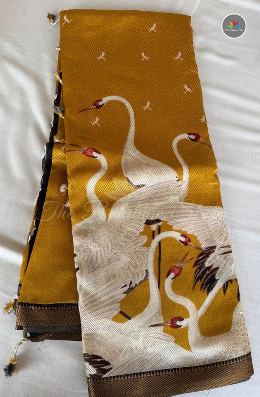 Elegant Ruby Silk Saree - Mustard