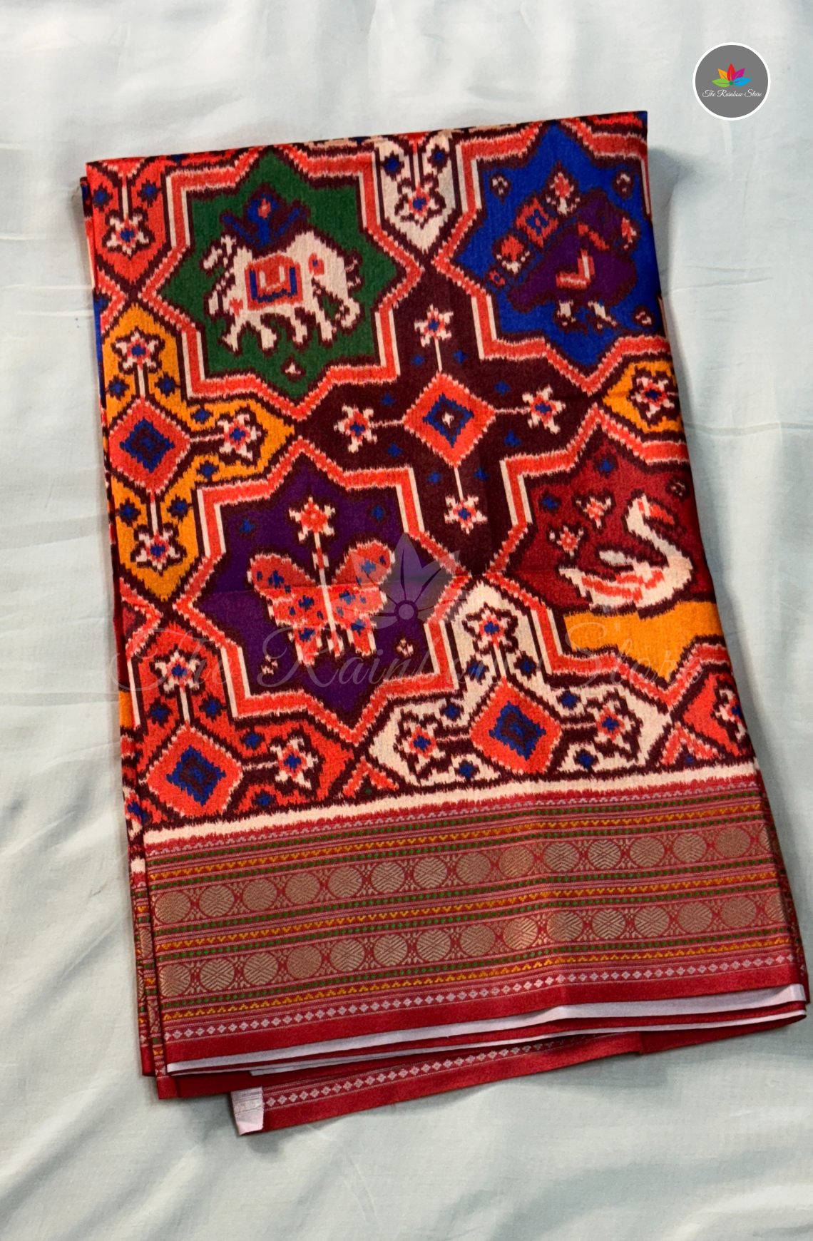 Rajkot Double Ikkat Patola Saree - Multi Colour
