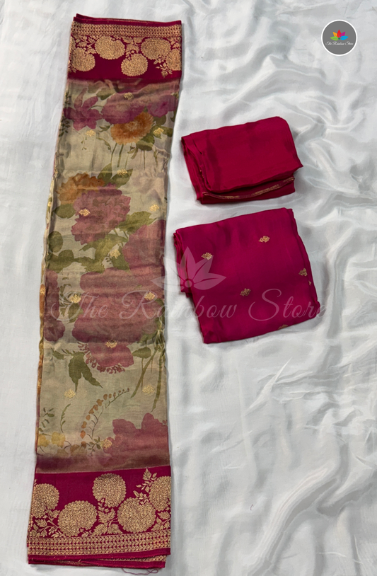 3 Pcs Set Pure Satin Mushru Salwar Material – Pink