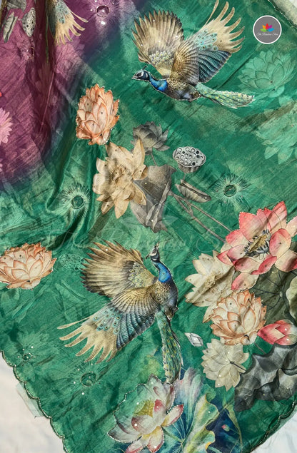 One Gram Tissue Saree - Onion Pink