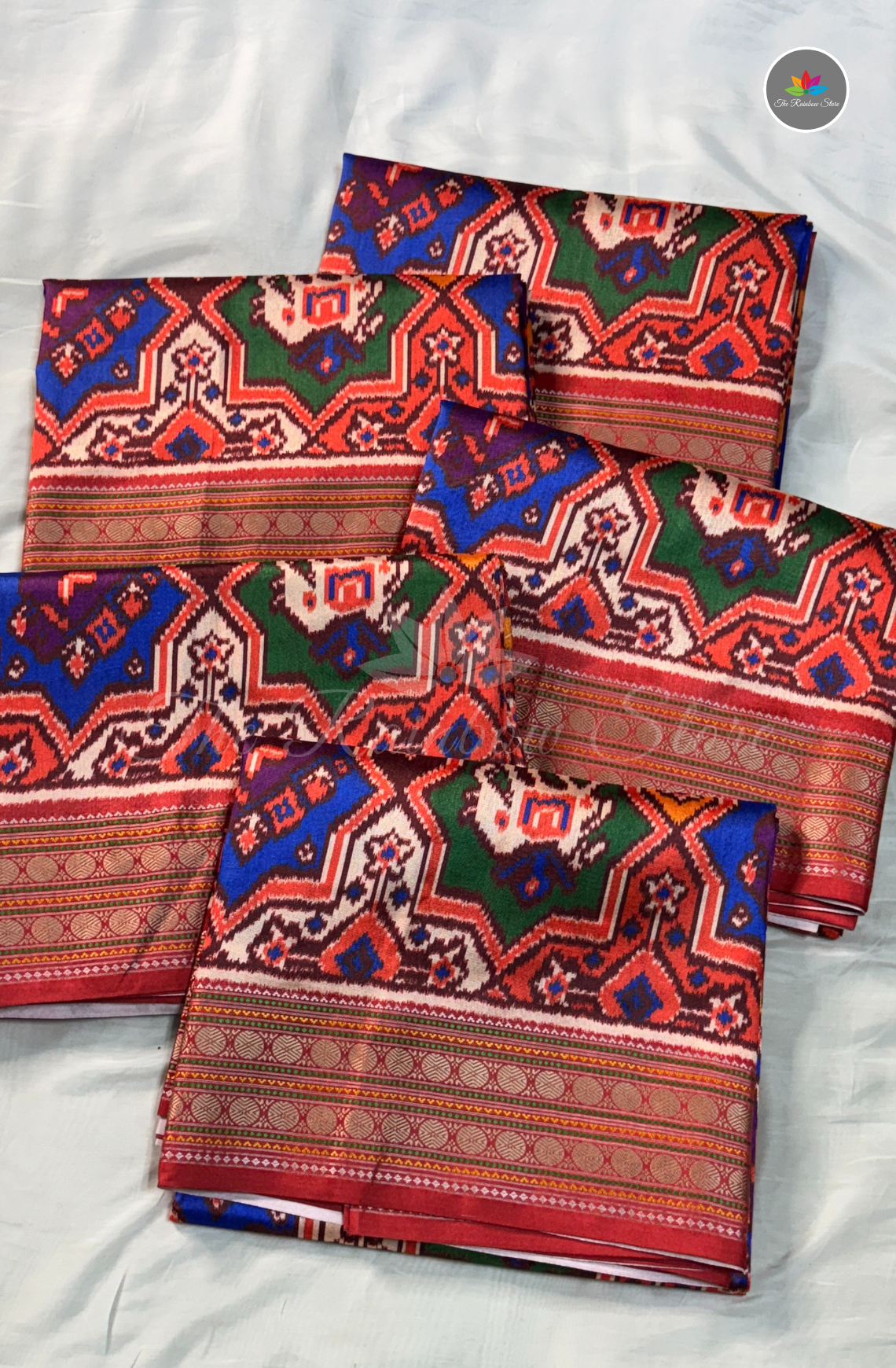 Rajkot Double Ikkat Patola Saree - Multi Colour