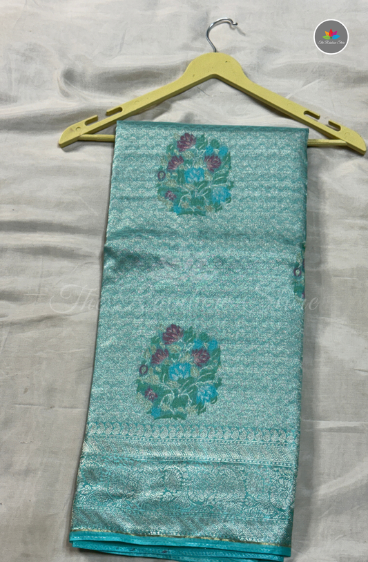 Brocade Pattu Saree - Aqua Blue