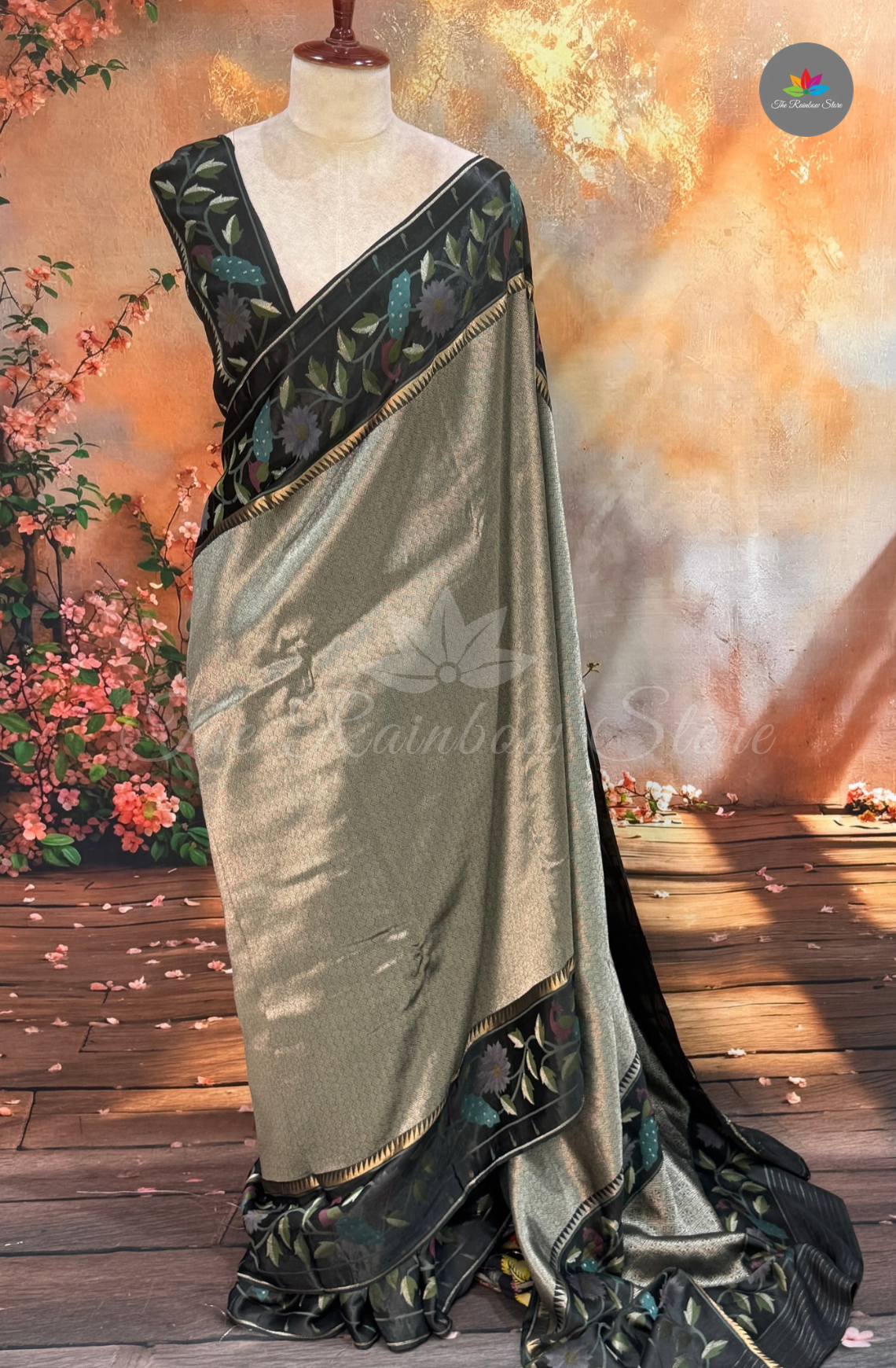 Brocade Pattu Saree - Sage Green