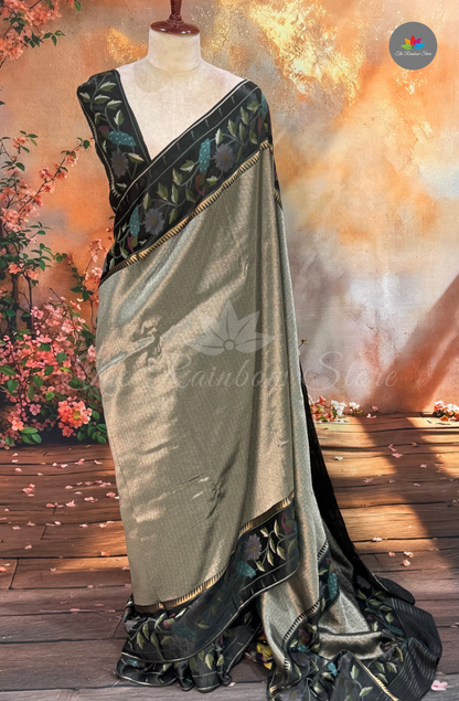 Brocade Pattu Saree - Sage Green