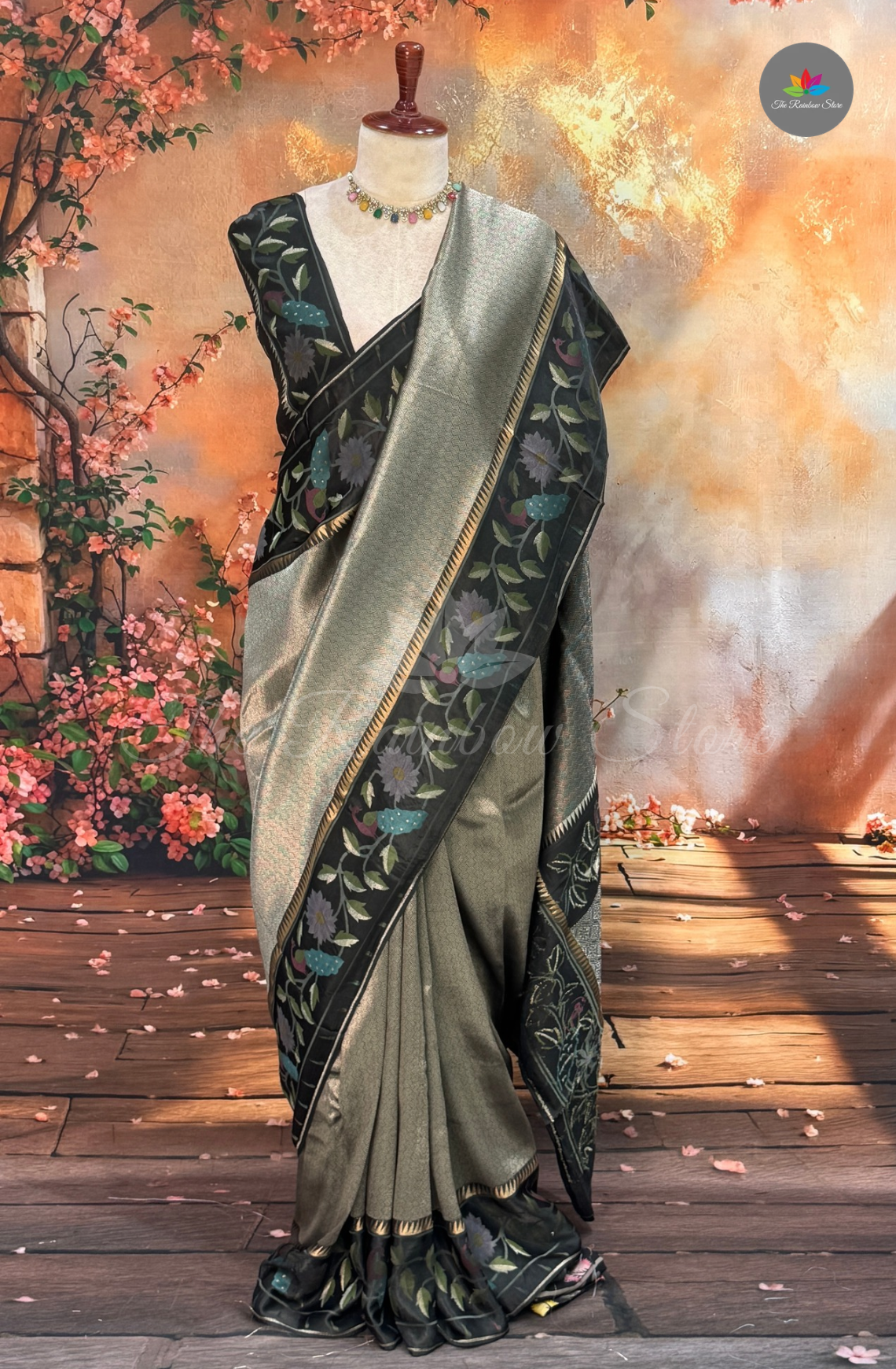 Brocade Pattu Saree - Sage Green