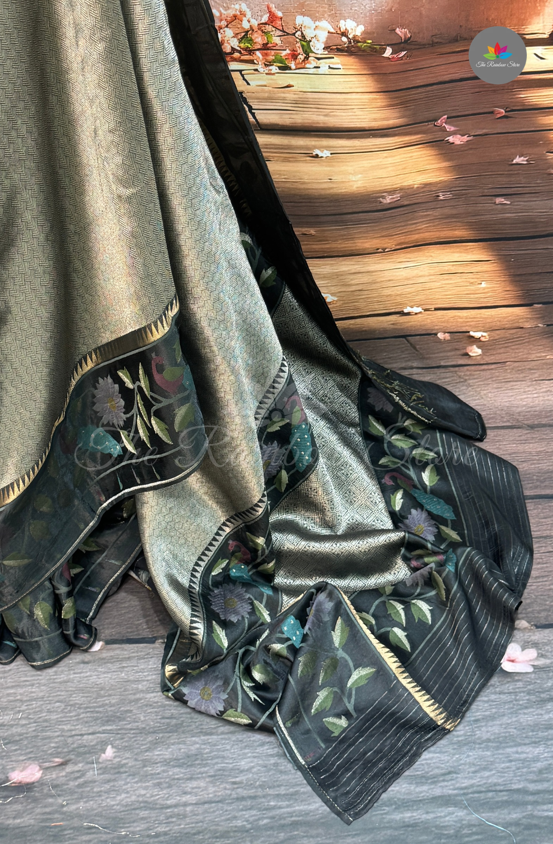 Brocade Pattu Saree - Sage Green