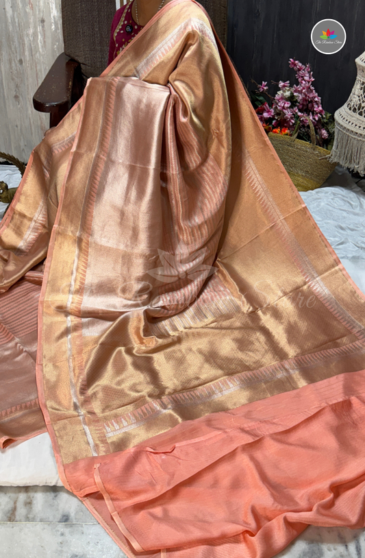 Banarasi Brocade Tissue Saree - Peach
