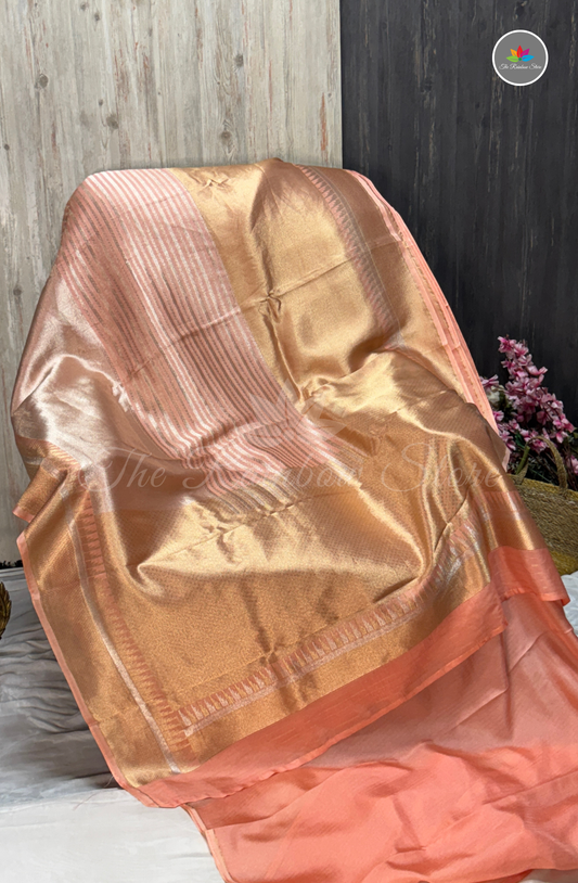 Banarasi Brocade Tissue Saree - Peach