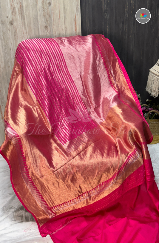 Banarasi Brocade Tissue Saree - Pink