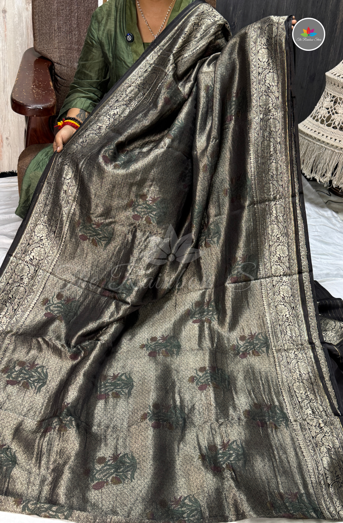 Banarasi Tissue Brocade Saree - Black