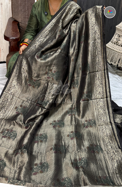 Banarasi Tissue Brocade Saree - Black